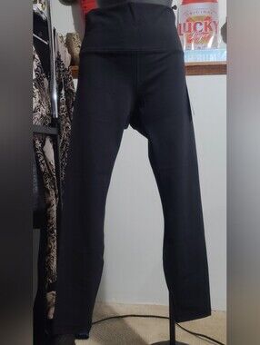 Black High-Waist Leggings with Supportive Waistband - Women's